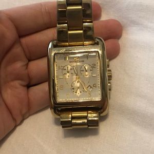 Michael Kors square faced gold watch